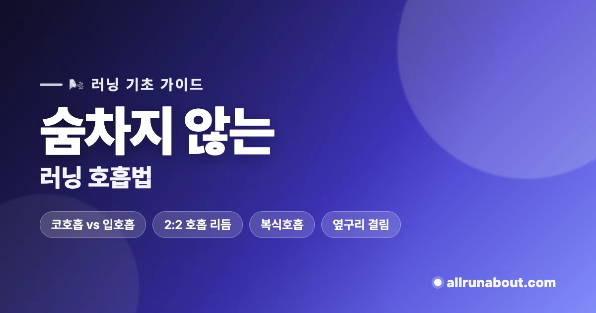 러닝 호흡법 완벽 가이드 | "조금만 뛰어도 숨차다"면 호흡부터 — 코호흡 vs 입호흡, 2:2 리듬, 옆구리 결림 방지